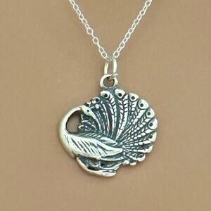 Sterling Silver Peacock Necklace